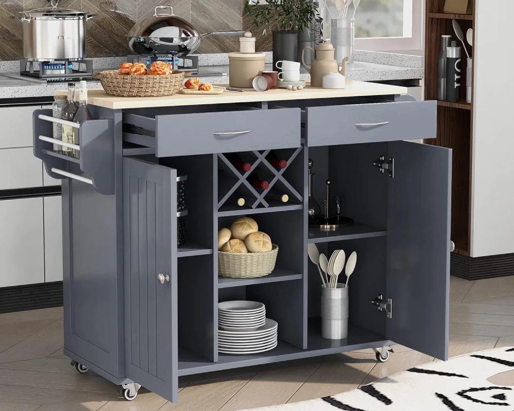 kitchen island cart with storage