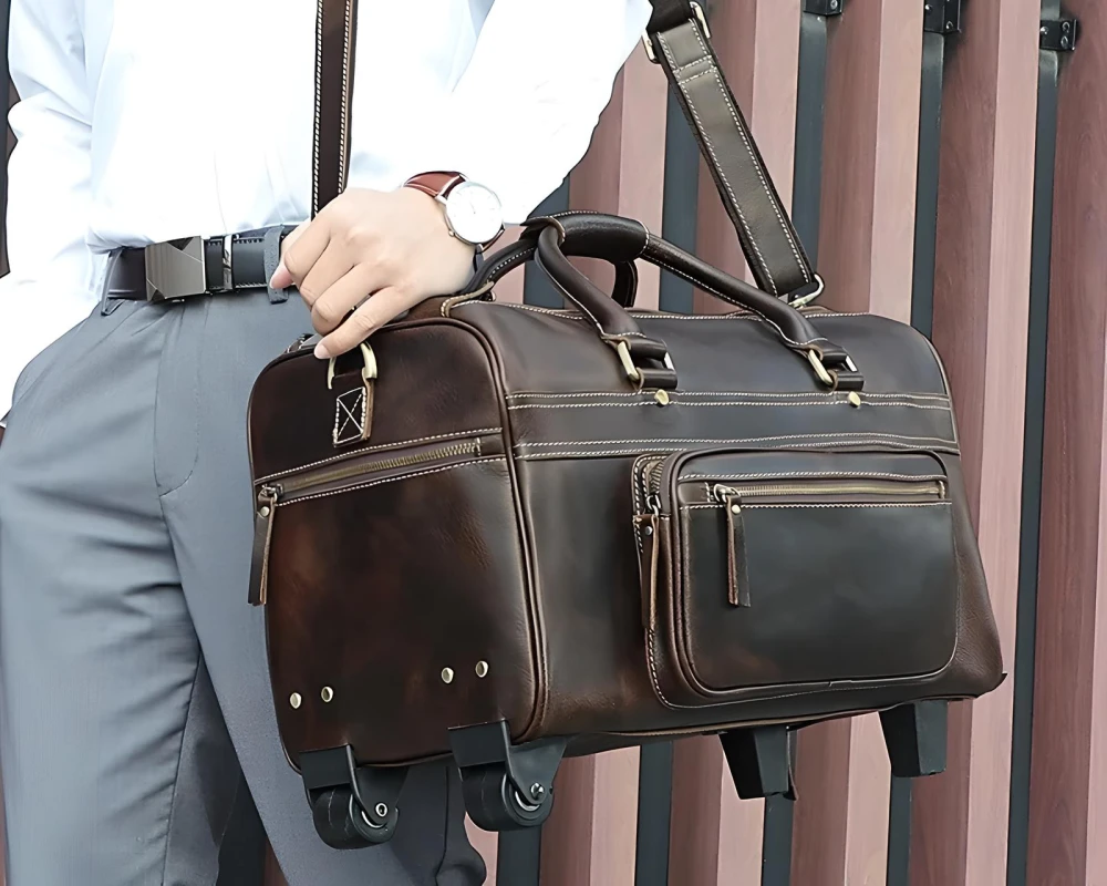leather carry on bag